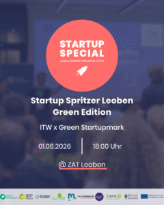 Startup Special – Startup Spritzer Leoben: Green Edition ITW & Green Startupmark